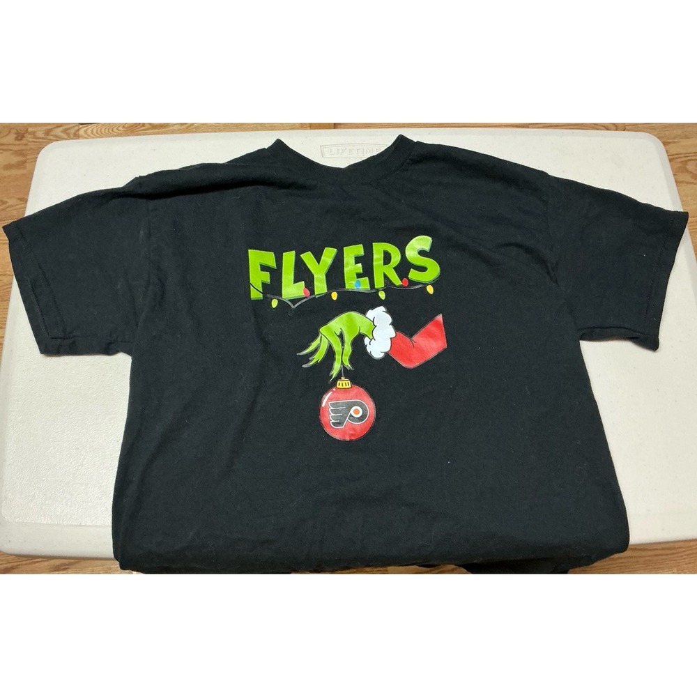 Philadelphia Flyers Grinch Christmas Black‎ T-Shirt Medium